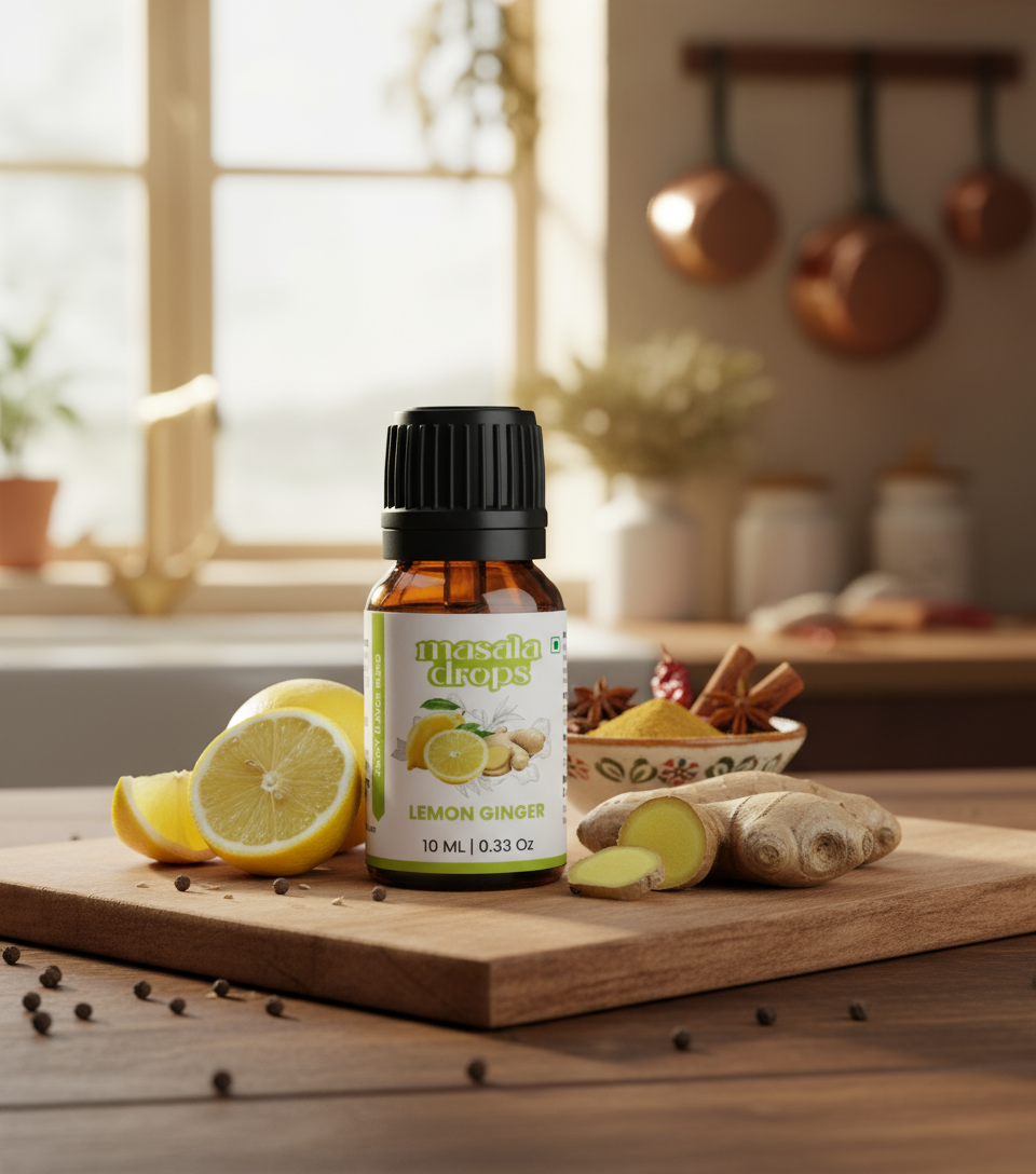 Masala Drops Lemon Ginger 10ml – Natural Immunity Booster & Digestive Aid