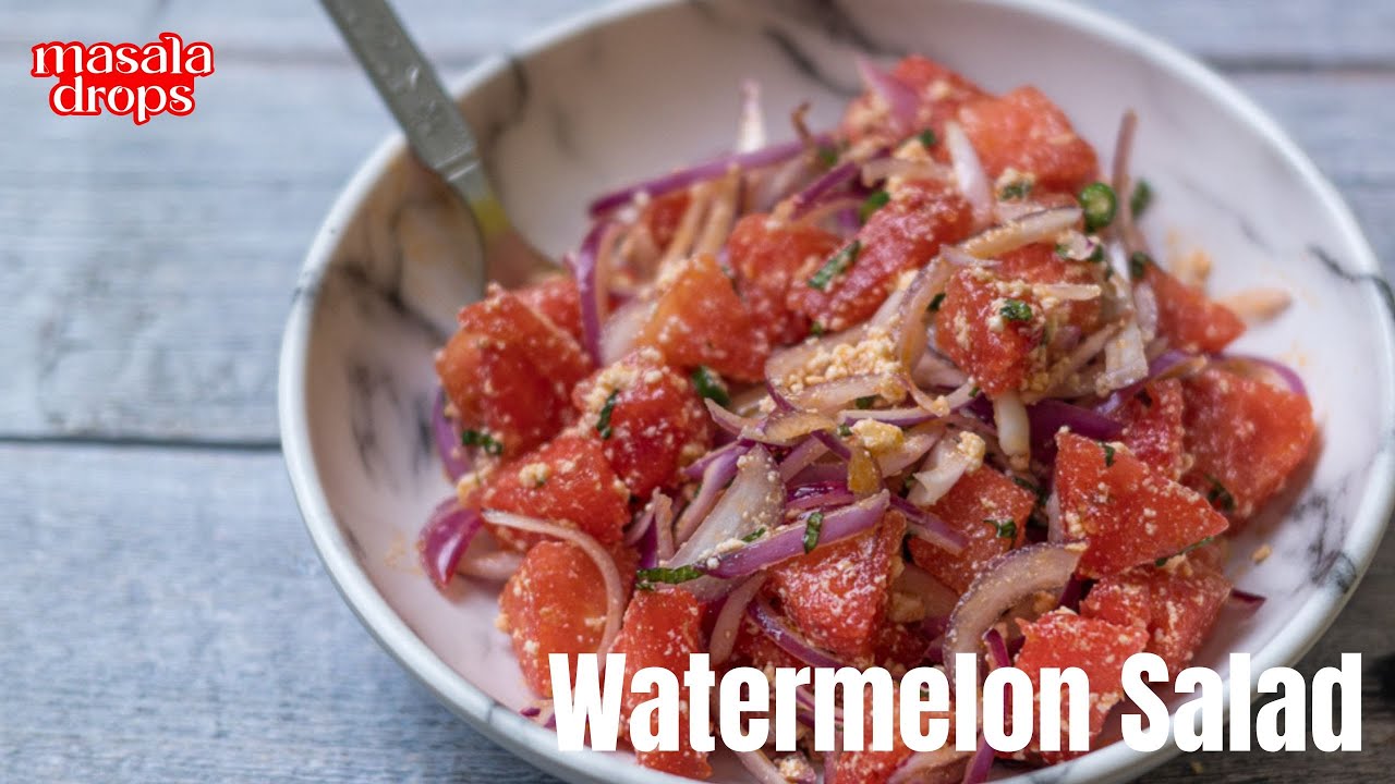 Spicy Watermelon Salad with Masala Drops