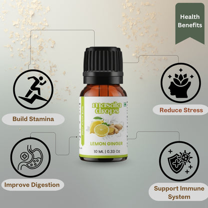 Masala Drops Lemon Ginger 10ml – Natural Immunity Booster & Digestive Aid